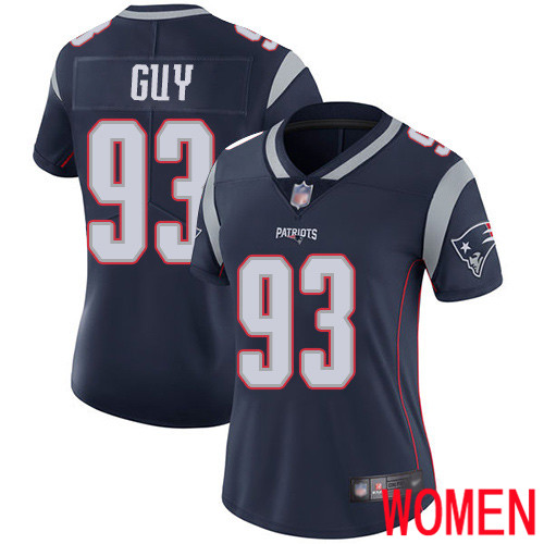 New England Patriots Football 93 Vapor Limited Navy Blue Women Lawrence Guy Home NFL Jersey